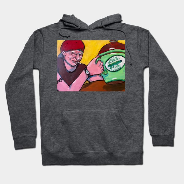 Green Grub Whiskey Hoodie by Andrew Carter